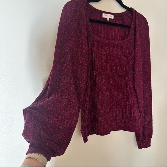 Michael Stars Polly Square Neck Knit Top Fichsia Size XS - Picture 4 of 11